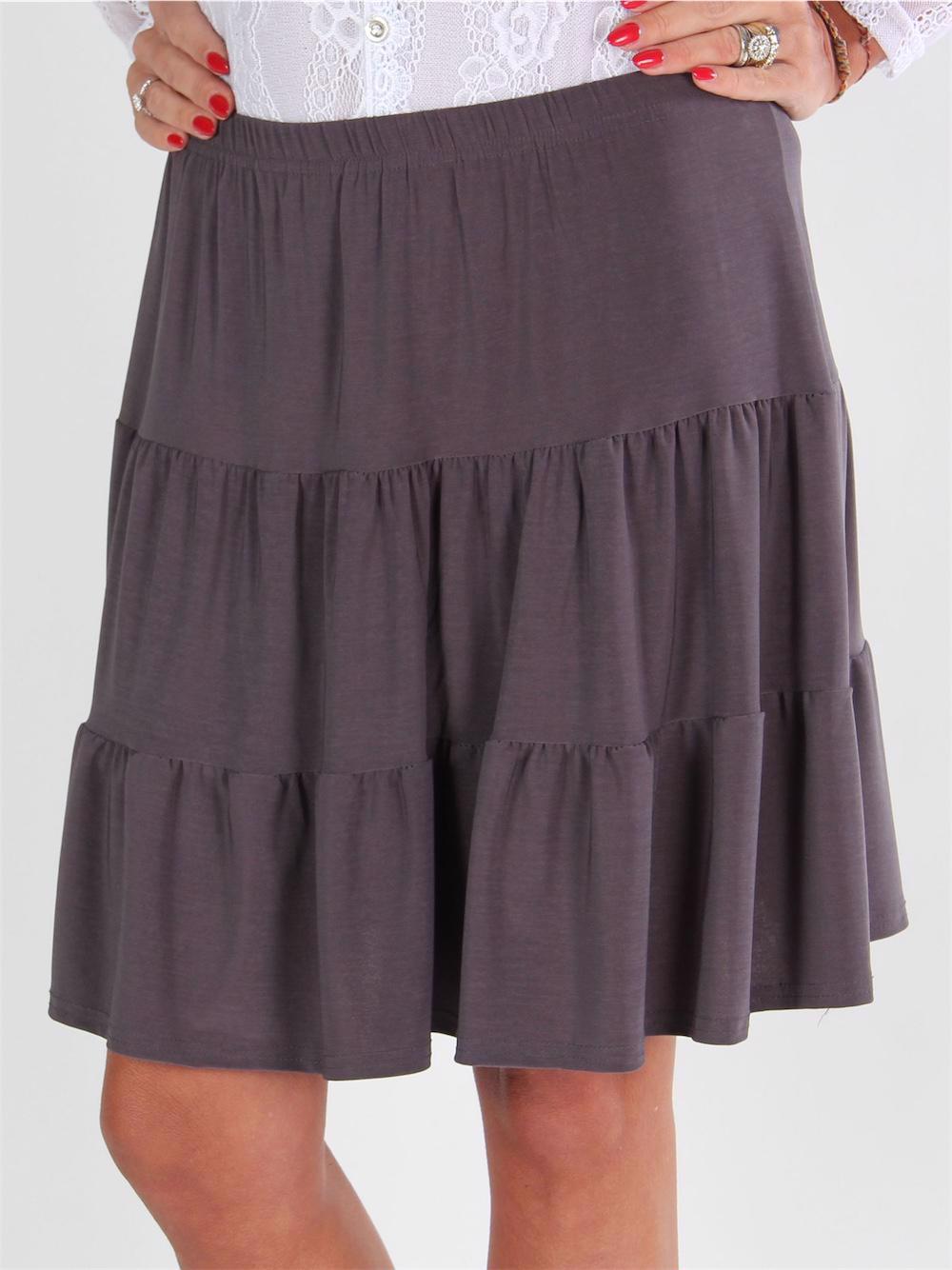 Agnes - Armygrøn sød flæsenederdel